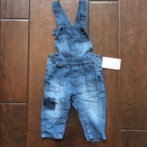 H&M distressed denim overalls – size 4 to 6 months